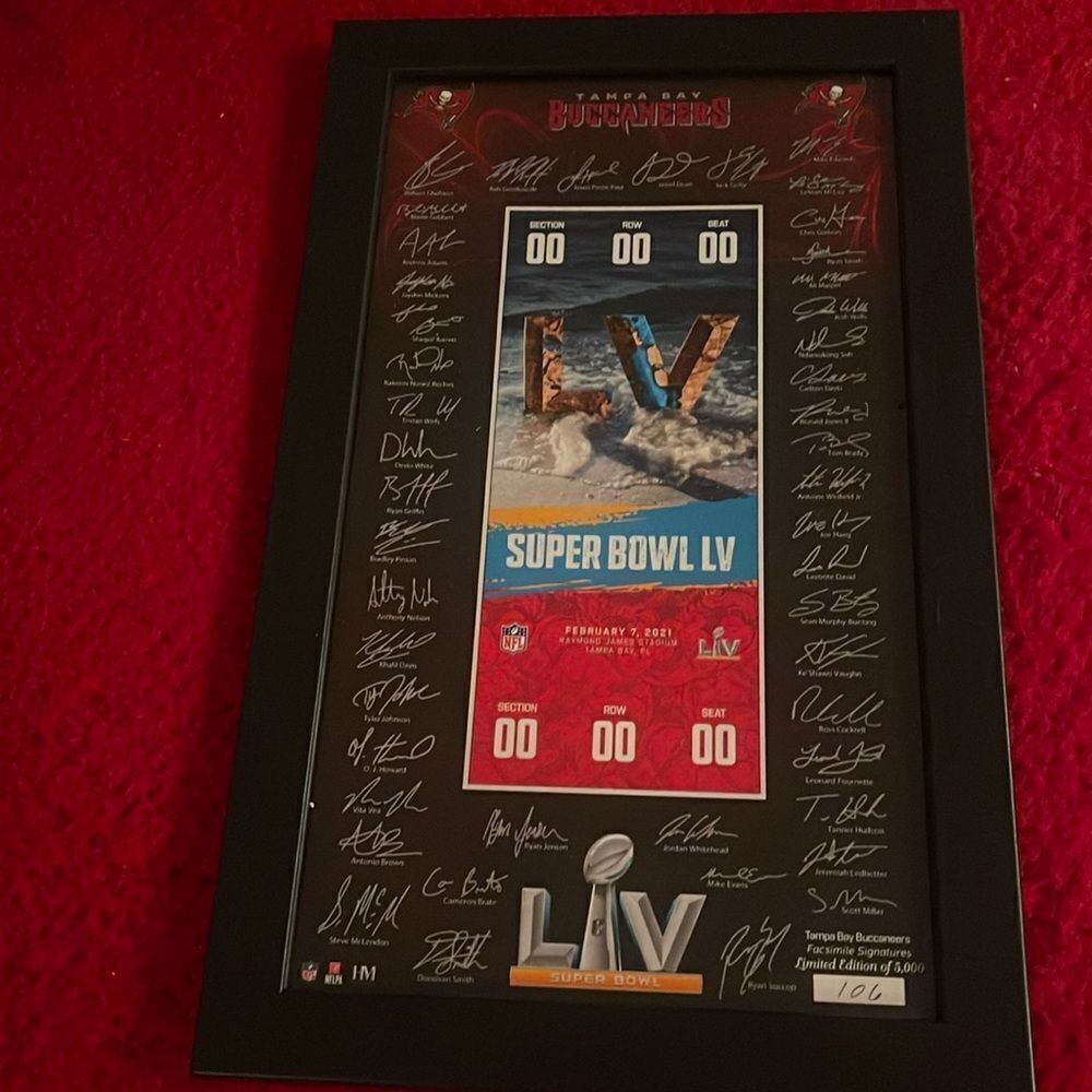 Tampa Bay Buccaneers Super Bowl 55 framed limited edition replica frame